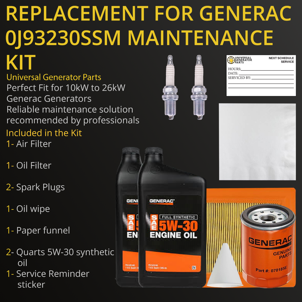 Universal Generator Part-0j93230SSM Replacement Kit-Compatible 10kw26Kw Sm 999 Generators- Easy Installation & Long Lasting Performance Reliable Backup Generator Service Kit - Image 6