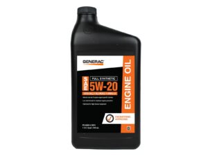 GENERAC 5W-20 Full Synthetic Engine Oil â High-Performance Lubrication â API SN Certified â Protects Engines in Extreme Temperatures â Reduces Wear, Friction & Sludge â 1 Quart Bottle