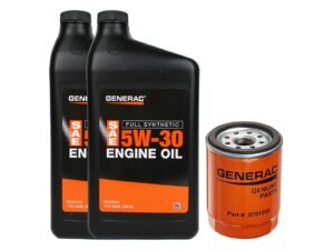 GENERAC-Replacement Parts-5W-30 Full Synthetic 2 Quarts oil for generator engineâ Genuine OEM 70185E Oil Filter 20kw â Specially Designed Standby Generators â Reliable Performance & Engine Protection