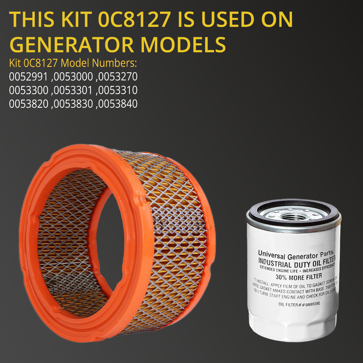 Universal Generator Parts Replacement Kit -070185E Oil Filter 070185ES - Universal Generator Parts 0C8127 Air Filter & Oil Filter Set for Improved Engine Performance and Protection.7kw-18kw - Image 10