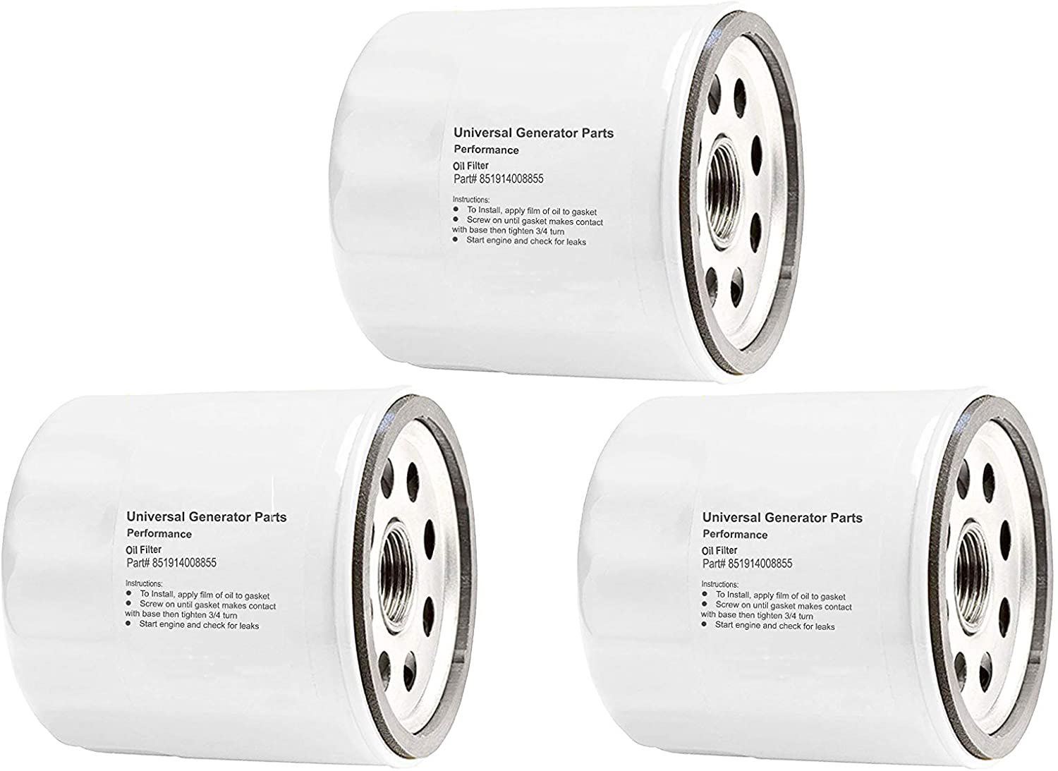 Universal Generator Parts- 52 050 02-S Engine Oil Filter Extra Capacity for Kohler CH11, CH15, CV11, CV22, M18, M20, MV16, MV20 & K582-Durable, Reliable & Easy to Install (3 Pack)