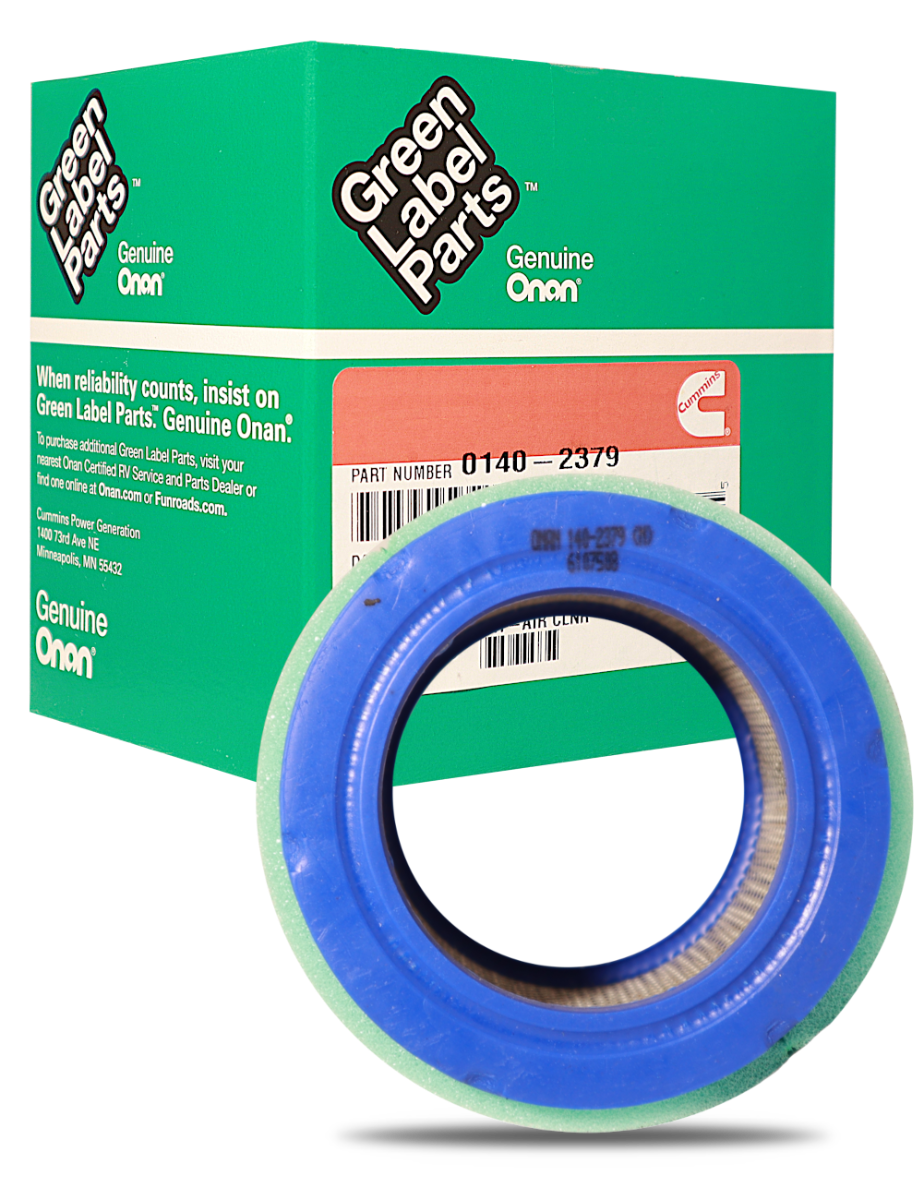 Cummins Onan Replacement Air Filter 0140-2379 for RV Trailer Camper Generators Fits BGE, BGEL, NHE, NHEL Models Durable Green Label Part Easy Install Long-Term, Reliable Performance - Image 2