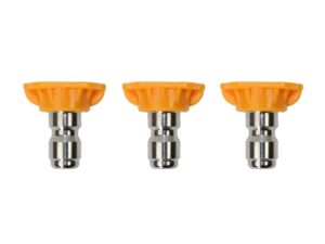 Universal Generator Part- Pressure Washer Nozzle (15Â°)- High Pressure, Stainless Steel, Fits Most Gas & Electric Power Washers-(3-Pack) Orange