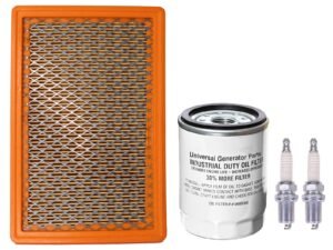 Generac Oil Filter 070185E/070185ES & Universal Generator Parts Spark Plugs 496018T-U Direct Replacement Set