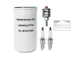 UGP Onan 0122-0836 Oil Filter, 0167-1638 Spark Plug, and 0149-2341 Fuel Filter
