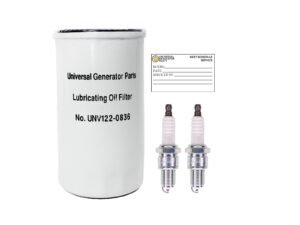 Universal Generator Part Replacement for Onan 0122-0836 Oil Filter and 0167-1638 Spark Plug â Compatible with 5500 or 7000-watt Generator Engines-Easy Installation & Long Term Performance